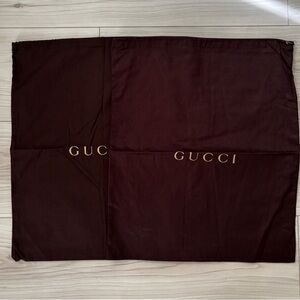 Gucci Brown Cotton Dust Bag with White Logo Tag